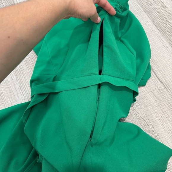 Sharagano Vibrant Green Midi Dress with Tie Sleeves size 6 - Picture 11 of 16